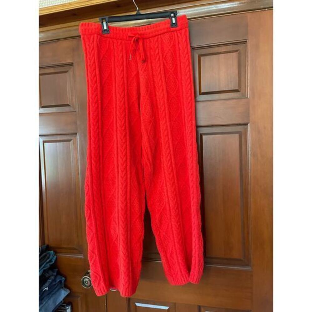 PJ SALVAGE UBER SOFT FLEECE BRAIDED PULL ON LOUNGE PANT LARGE